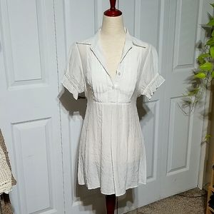 Vintage Inspired Lace Back Shirt Dress